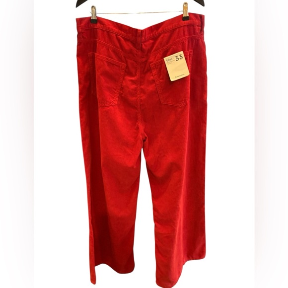 Reformation NWT 
Eden Wide Leg Corduroy Pants in Red Sz 25 & 33 - Picture 7 of 11